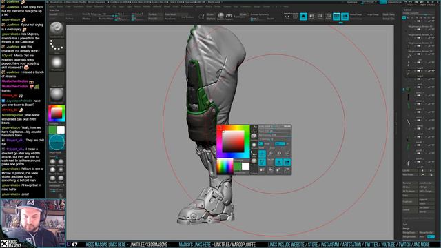 3D Character Sculpting - Marco Plouffe's Twitch Stream Of 2023-11-21 - Color ID