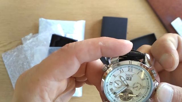 Офигенные механические мужские часы Jaragar с турбийоном.