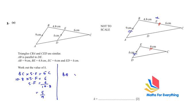 IGCSE MATHS PAPER 2, SIMILAR SHAPES QUESTIONS FROM PAST PAPERS. WORKSHEET 2B