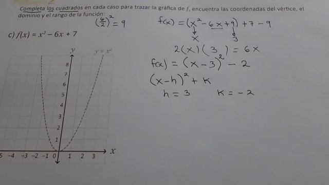 2.7 FUNCIÓN DE LA FORMA F(X) = X^2 + Bx + C Literal C