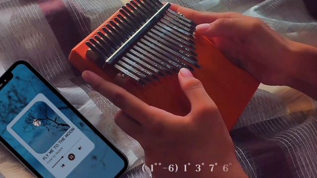 🌛【1 HOUR】Fly Me To The Moon Relaxing Kalimba Cover With Rain Sound For Sleeping, Studying, Relaxing