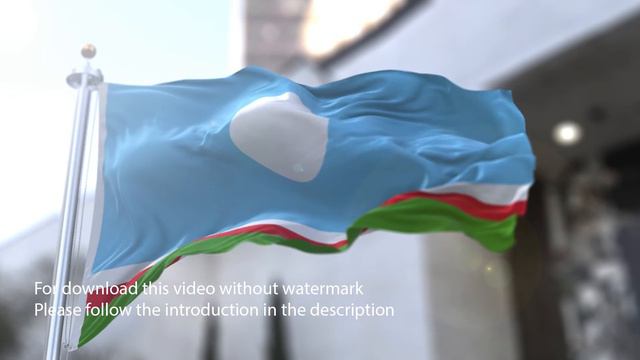 Sakha Republic Flag With 3d Effect Blowing In The Wind 3D Flag V2 Long