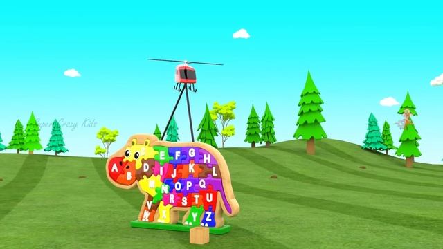 Phonics Song for Kids - Baby Fun Learning Alphabets for Kids with Hippopotamus 3D Wooden Puzzle Toy