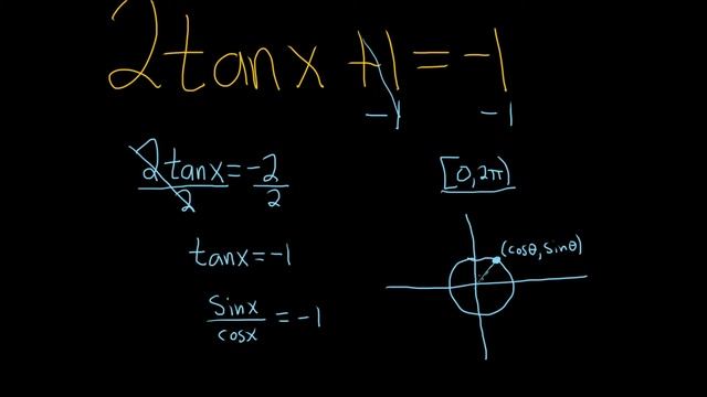 Solve 2*tan(x) + 1 = -1