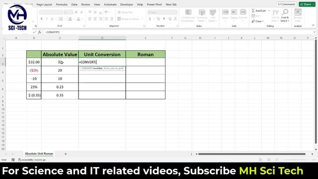 Absolute Unite Conversion - How To Convert Measurements In Microsoft Excel - Excel 2023 Tricks