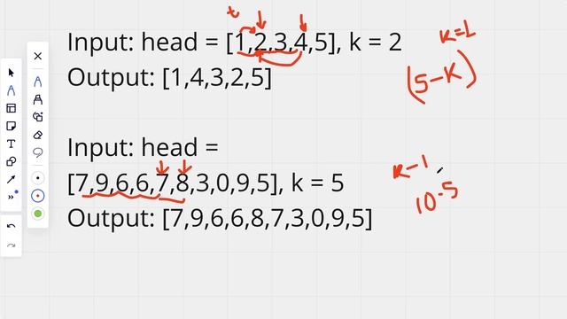 Swapping Nodes in a Linked List  Leetcode 1721