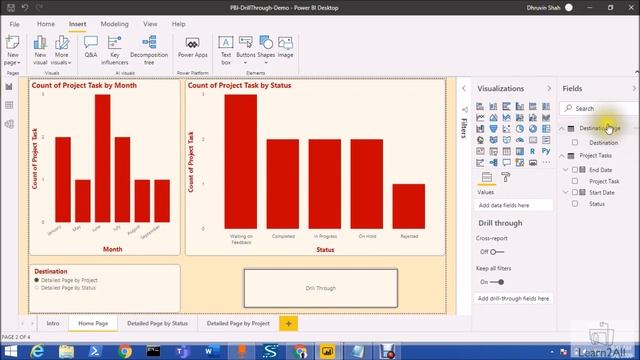 Conditionally Set Drill Through Destination For Drill Through Button In Power BI