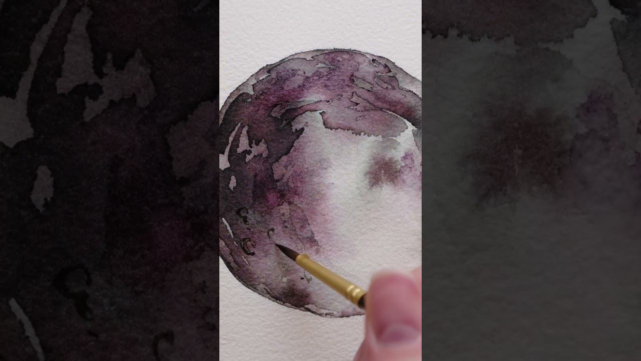 Туториал акварельной Луны  #рисунок #акварель #луна #рисуемвместе #art #watercolor #painting #art