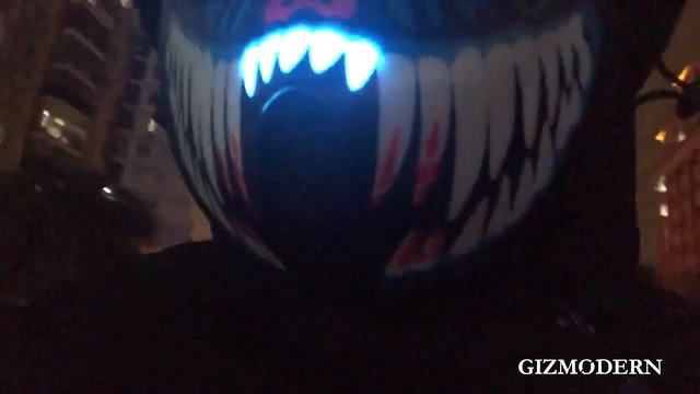 Voice-Activated Cold Light LED Scary Mask, For Disco, Party, Bar, Atmosphere Prop