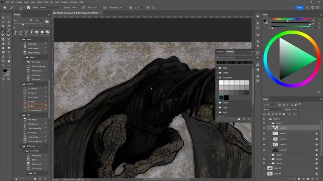 Black Dragon: Digital Painting Of Fantasy Character