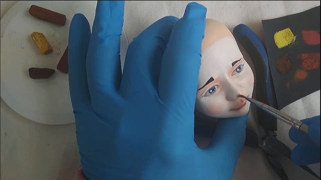 Роспись кукольного личика пастелью Мастер класс