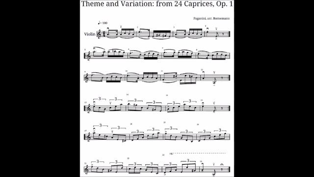 Paganini: Theme And Variation- From 24 Caprices, Op. 1
