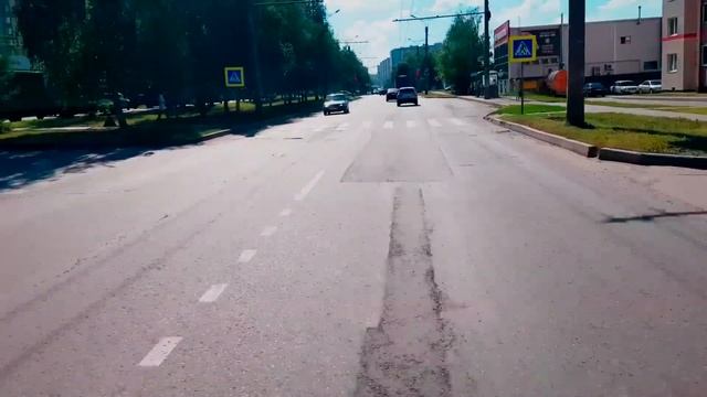 Маршрут № 14, г. Чебоксары. Троллейбус Зиу - 682Г - 012 № 762. Вид из кабины.