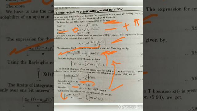 Probability of error for BPSK