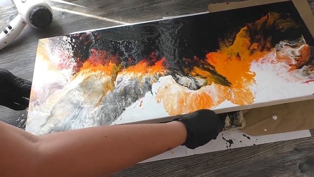 Картина в подарок. Заливка акрилом на холсте 60*30