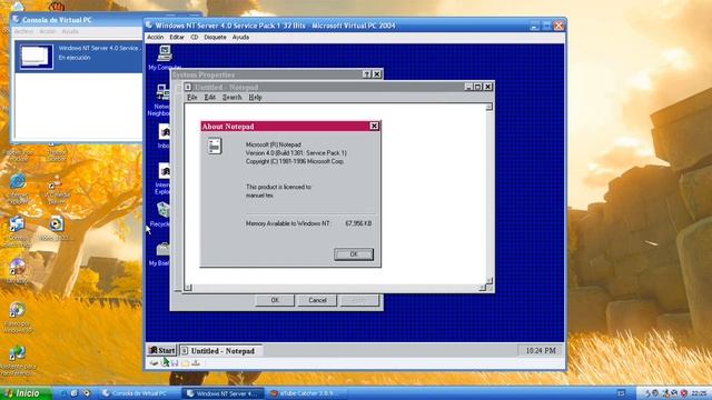 Windows NT Server 4.0 Service Pack 1 MON Virtual PC 2004 2007
