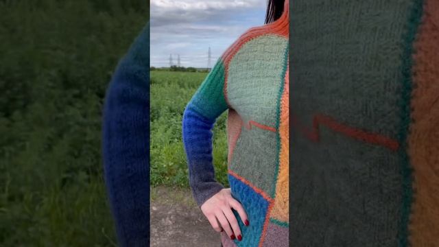 Вязание свитера в стиле пэчворк из Дундаги #вязаниеспицами #мастеркласс #вязаниедляженщин
