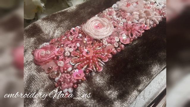 Вышивка бисером и пайетками embroidery ручнаявышивка вышивка чехол
