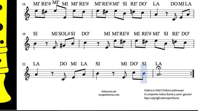 Para Elisa Partitura Con Notas Para Flauta Dulce O De Pico, Violín, Oboe, Traversa