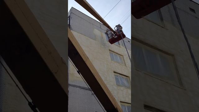 Утепление фасада панельного дома. Низино