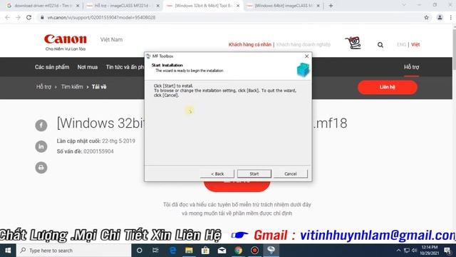 Hướng Dẫn Cài  đặt Driver Máy In Canon MF221d Cho Windows 10 64bit  | Vi Tính Huỳnh Lâm