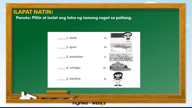 QUARTER 2  FILIPINO 1   Week 5