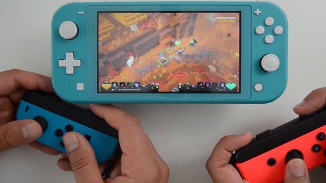 Minecraft Dungeons Joycons Local Coop Gameplay Nintendo Switch Lite