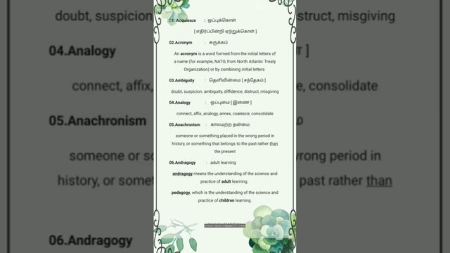 Top 100 English Words & Meanings 1 To 6 Out Of 100