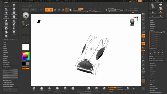 Car Sketches From Zbrush Models