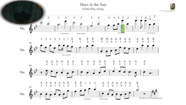 Days In The Sun - Violin Sheet Music