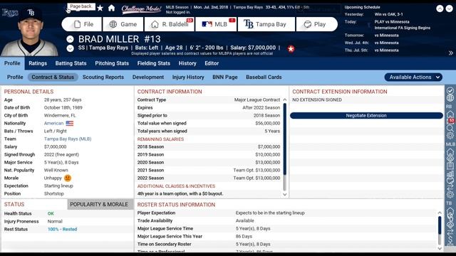 Out Of The Park Baseball (OOTP) 18: Tampa Bay Rays Let's Play - 2018 Midseason Part 1 [EP6]