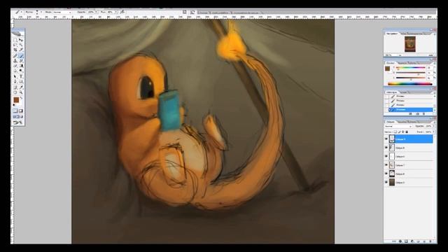 Charmander : Good Old Times - Pokemon - Digital Painting #5