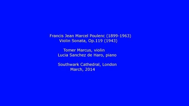 Tomer Marcus, Lucía Sánchez De Haro, Poulenc Violin Sonata, 3rd Movement