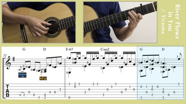 River Flows In You / Yiruma (Guitar) [Notation + TAB]