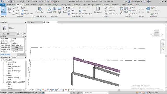 #28. How To Create Slanted Column In Revit.| | Revit Structure For Free.