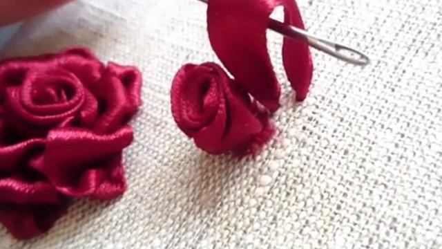 Мастер-класс по вышивке лентами 1.Tutorial for embroidery.