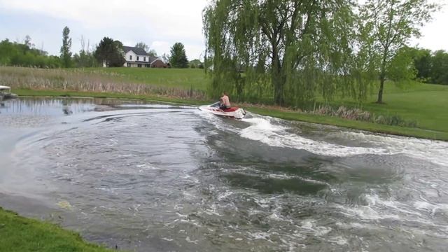 Hillbilly Jet Skiing In The Pond With A 1988 Yamaha WR500 Waverunner