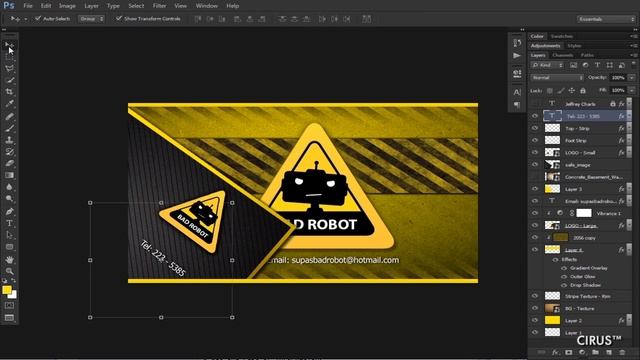 Speed Video - Adobe Photoshop - Making Of - Supa Bot Business Card