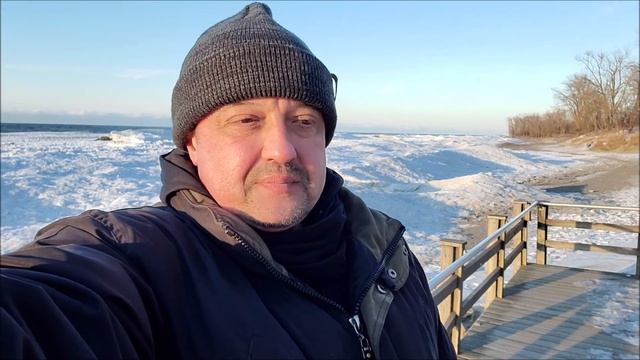 Зимние пляжи на оз.Ири(Эри),Пенсильвания США. Янв.-2021г. Winter Beaches On Lake Erie. Erie, PA USA