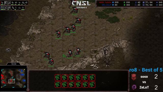 StarCraft 1: GAME 5!! - Soso Vs ZeLoT | CNSL 6