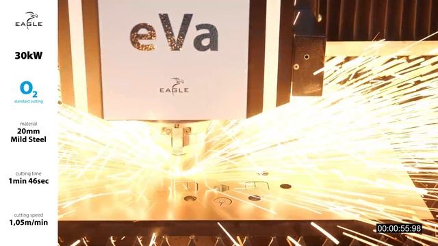 30kW FIBER LASER | STANDARD O2 CUTTING | 20MM MILD STEEL | EAGLE LASERS