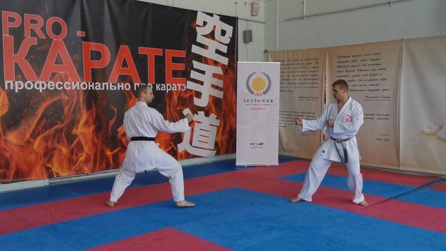 Kizami Tsuki #1. Practice. Jiyu Ippon Kumite.  Кизами дзуки #1. Применение. Дзию иппон кумитэ.