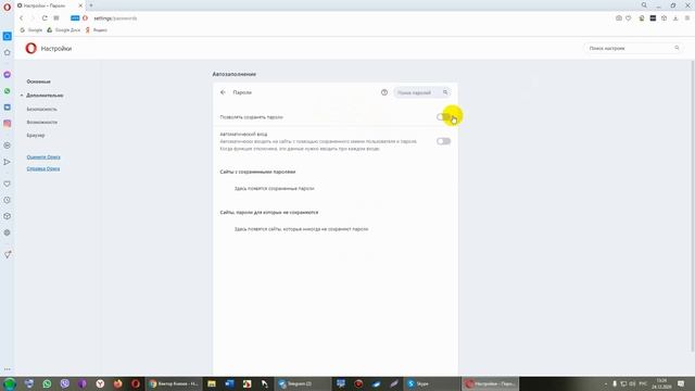 Очистка  истории браузера Опера