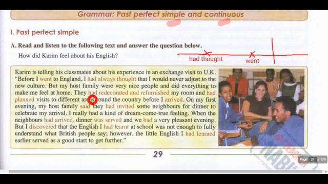 Unit 2 : Grammar (Past Perefect Simple/continuous) Page29-30:جميع دروس الانجليزية للثانية باكالوريا