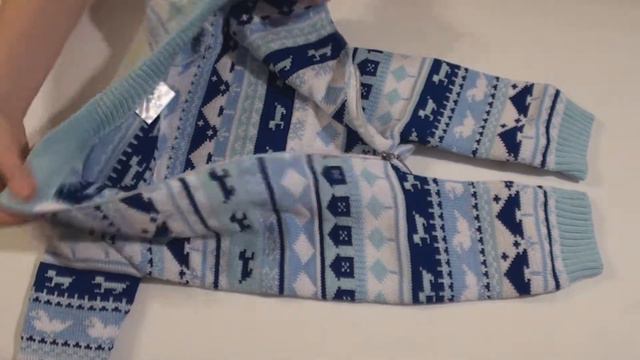 Комбинезон вязанный Скандинавия, на молнии, синий