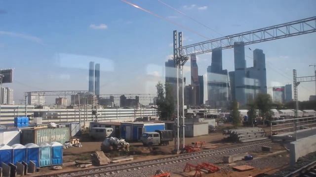 С видами на Москву-Сити - едем по эстакаде нового МЦД-4 на старом-добром ЭД4М из Балашихи