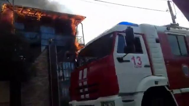 Пожар в частном доме в Молдовке, Сочи, 06.01.2018 г.