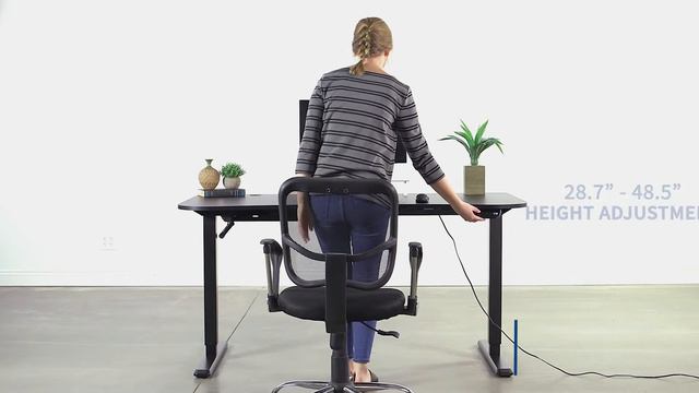 DESK-KIT-2E1B Electric Height Adjustable 63” Desk By VIVO