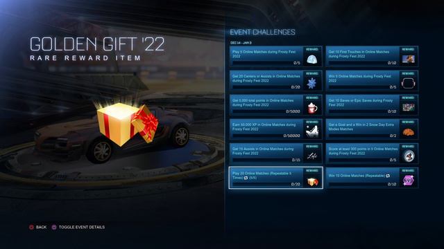 Rocket League Season 9 Frosty Fest 2022 Rewards