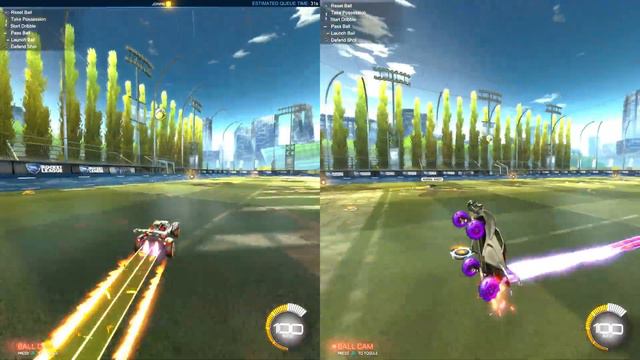 Rocket League 2v2 Split Screen Gameplay